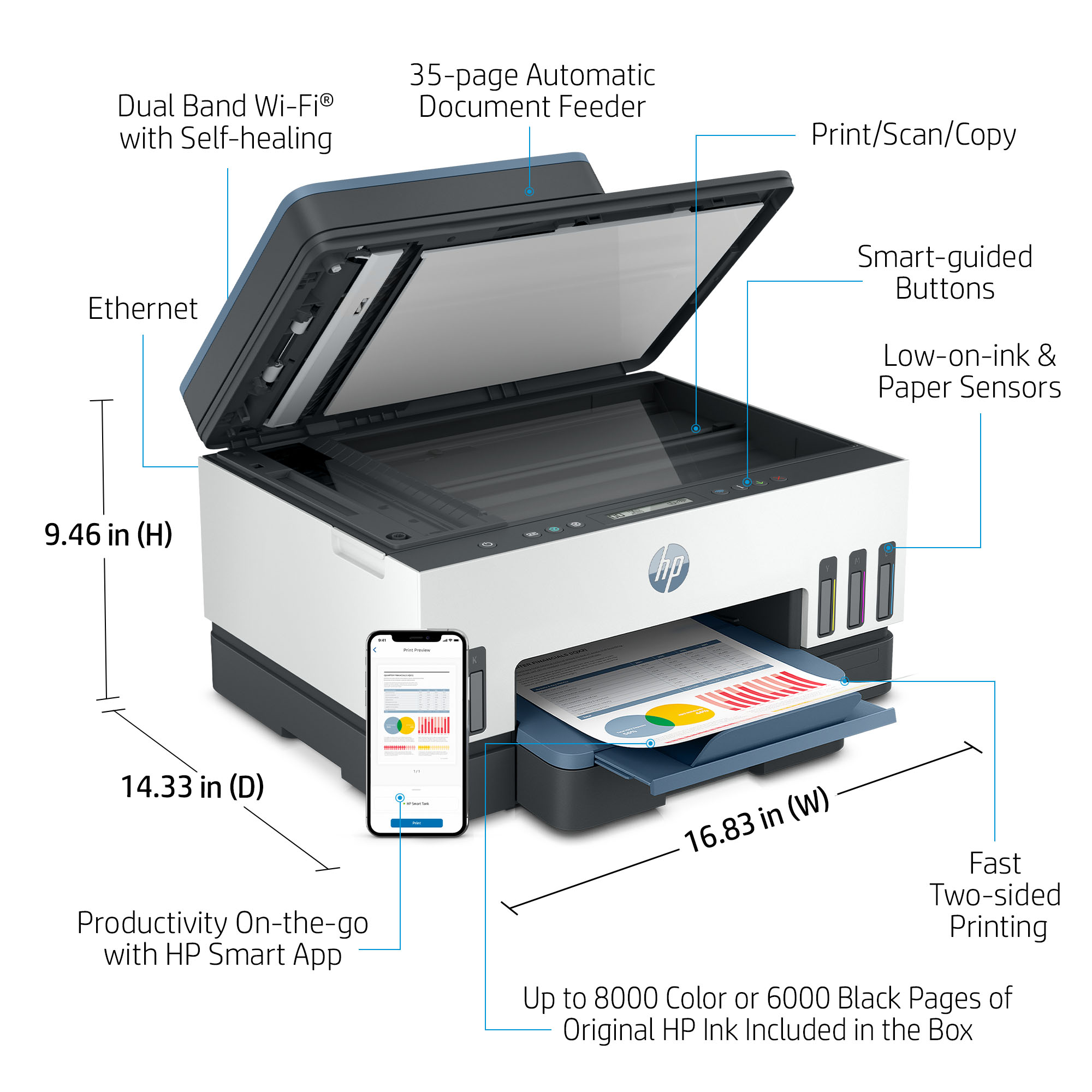 HP Smart Tank 7301 All-in-One Printer, AI-enabled - Image 4